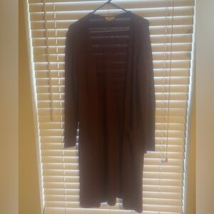 LOFT Lounge Long Maroon Red Cardigan size M